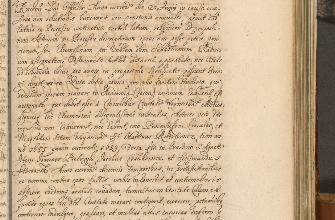 Zdjęcie nr 492 dla obiektu archiwalnego: Acta actorum, decretorum, sententiarum, erectionum, fundationum, confirmationum, instiutionum, resignationum, constitutionum, provisionum, submissionum, quietationum, substitutionum, ordinationum, ingrossationum, prostestationum R. D. Andreae Trzebicki, episcopi Cracoviensis, ducis Severiae in a. D. 1658 et  1659 acticatorum. Volumen I 