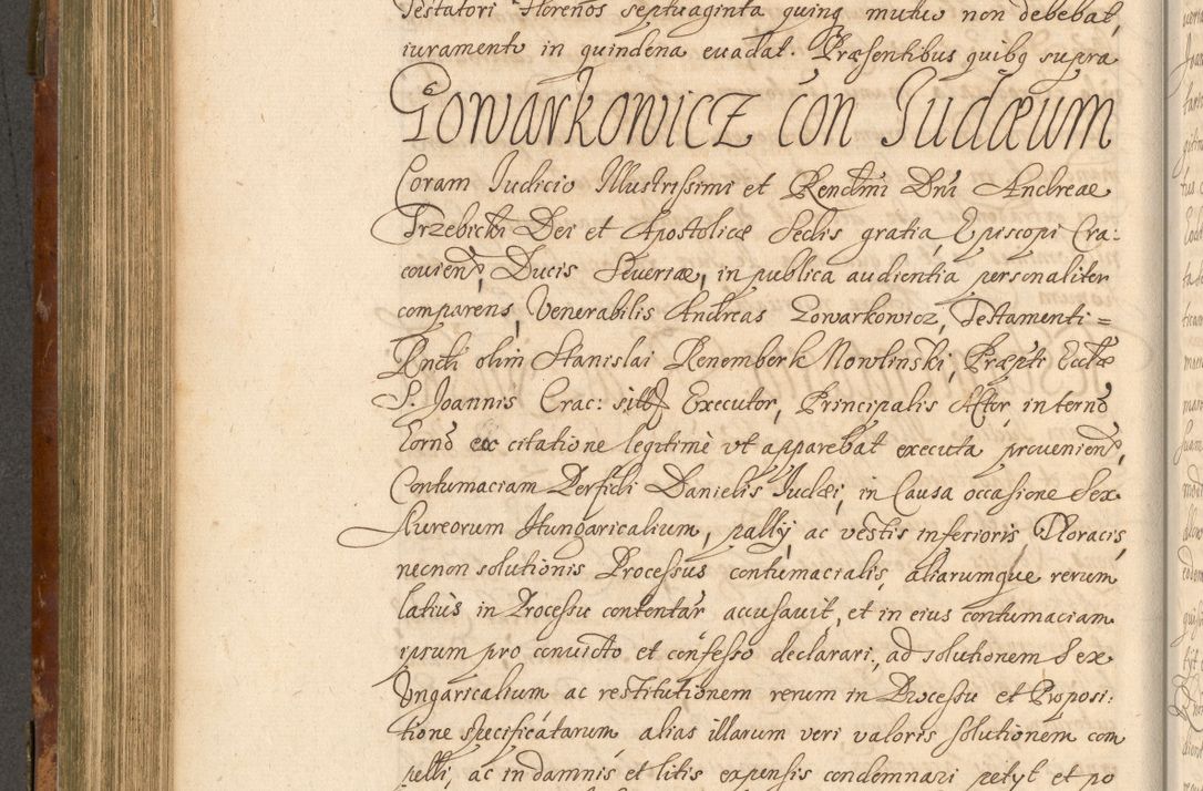 Zdjęcie nr 465 dla obiektu archiwalnego: Acta actorum, decretorum, sententiarum, erectionum, fundationum, confirmationum, instiutionum, resignationum, constitutionum, provisionum, submissionum, quietationum, substitutionum, ordinationum, ingrossationum, prostestationum R. D. Andreae Trzebicki, episcopi Cracoviensis, ducis Severiae in a. D. 1658 et  1659 acticatorum. Volumen I 
