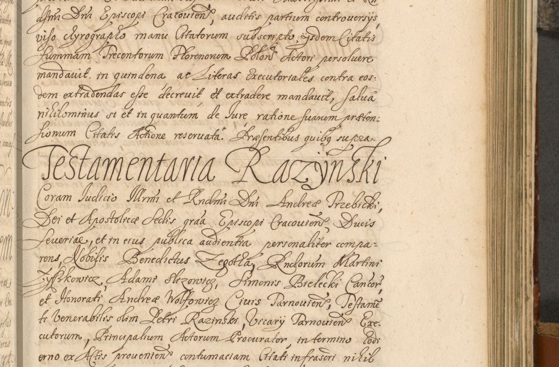 Zdjęcie nr 464 dla obiektu archiwalnego: Acta actorum, decretorum, sententiarum, erectionum, fundationum, confirmationum, instiutionum, resignationum, constitutionum, provisionum, submissionum, quietationum, substitutionum, ordinationum, ingrossationum, prostestationum R. D. Andreae Trzebicki, episcopi Cracoviensis, ducis Severiae in a. D. 1658 et  1659 acticatorum. Volumen I 
