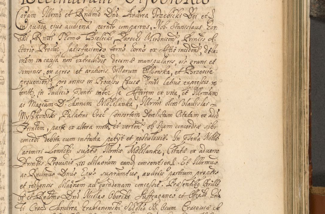 Zdjęcie nr 454 dla obiektu archiwalnego: Acta actorum, decretorum, sententiarum, erectionum, fundationum, confirmationum, instiutionum, resignationum, constitutionum, provisionum, submissionum, quietationum, substitutionum, ordinationum, ingrossationum, prostestationum R. D. Andreae Trzebicki, episcopi Cracoviensis, ducis Severiae in a. D. 1658 et  1659 acticatorum. Volumen I 