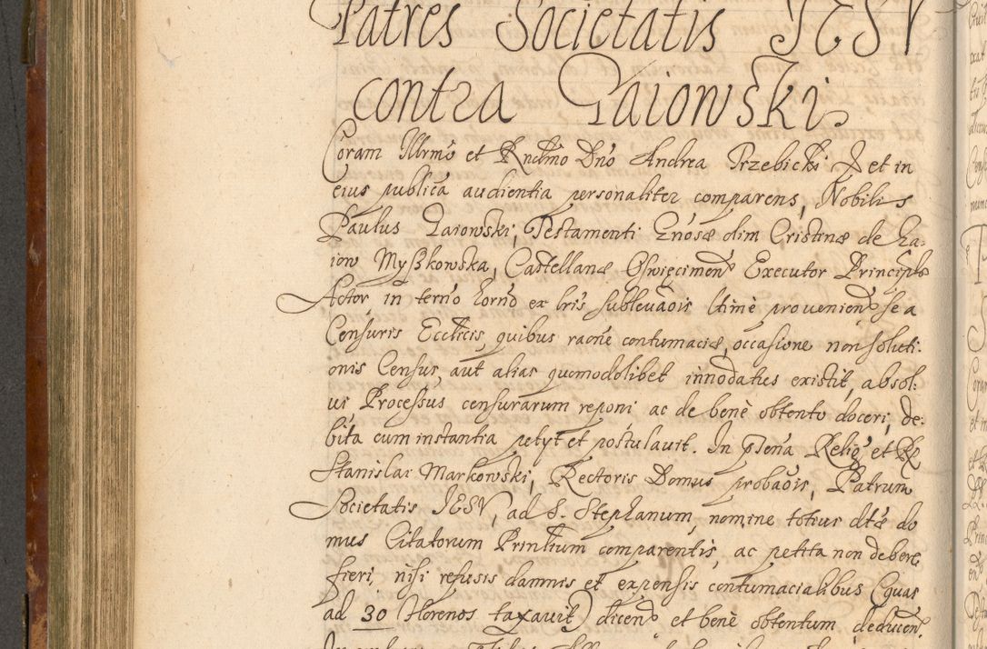 Zdjęcie nr 457 dla obiektu archiwalnego: Acta actorum, decretorum, sententiarum, erectionum, fundationum, confirmationum, instiutionum, resignationum, constitutionum, provisionum, submissionum, quietationum, substitutionum, ordinationum, ingrossationum, prostestationum R. D. Andreae Trzebicki, episcopi Cracoviensis, ducis Severiae in a. D. 1658 et  1659 acticatorum. Volumen I 