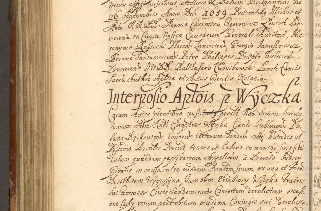 Zdjęcie nr 789 dla obiektu archiwalnego: Acta actorum, decretorum, sententiarum, erectionum, fundationum, confirmationum, instiutionum, resignationum, constitutionum, provisionum, submissionum, quietationum, substitutionum, ordinationum, ingrossationum, prostestationum R. D. Andreae Trzebicki, episcopi Cracoviensis, ducis Severiae in a. D. 1658 et  1659 acticatorum. Volumen I 