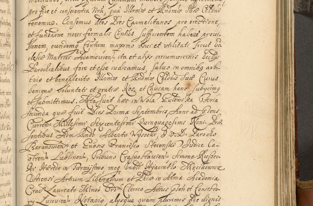 Zdjęcie nr 786 dla obiektu archiwalnego: Acta actorum, decretorum, sententiarum, erectionum, fundationum, confirmationum, instiutionum, resignationum, constitutionum, provisionum, submissionum, quietationum, substitutionum, ordinationum, ingrossationum, prostestationum R. D. Andreae Trzebicki, episcopi Cracoviensis, ducis Severiae in a. D. 1658 et  1659 acticatorum. Volumen I 