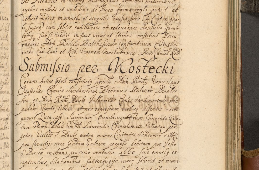 Zdjęcie nr 752 dla obiektu archiwalnego: Acta actorum, decretorum, sententiarum, erectionum, fundationum, confirmationum, instiutionum, resignationum, constitutionum, provisionum, submissionum, quietationum, substitutionum, ordinationum, ingrossationum, prostestationum R. D. Andreae Trzebicki, episcopi Cracoviensis, ducis Severiae in a. D. 1658 et  1659 acticatorum. Volumen I 