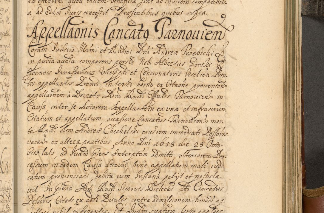 Zdjęcie nr 748 dla obiektu archiwalnego: Acta actorum, decretorum, sententiarum, erectionum, fundationum, confirmationum, instiutionum, resignationum, constitutionum, provisionum, submissionum, quietationum, substitutionum, ordinationum, ingrossationum, prostestationum R. D. Andreae Trzebicki, episcopi Cracoviensis, ducis Severiae in a. D. 1658 et  1659 acticatorum. Volumen I 