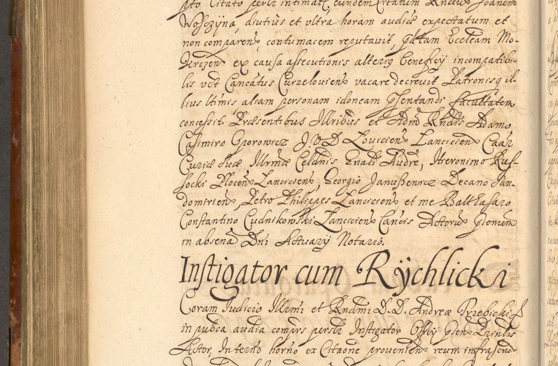 Zdjęcie nr 747 dla obiektu archiwalnego: Acta actorum, decretorum, sententiarum, erectionum, fundationum, confirmationum, instiutionum, resignationum, constitutionum, provisionum, submissionum, quietationum, substitutionum, ordinationum, ingrossationum, prostestationum R. D. Andreae Trzebicki, episcopi Cracoviensis, ducis Severiae in a. D. 1658 et  1659 acticatorum. Volumen I 