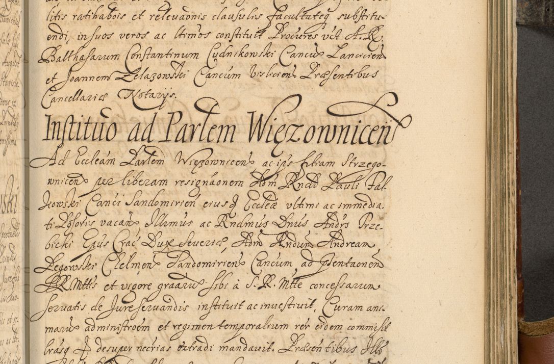 Zdjęcie nr 742 dla obiektu archiwalnego: Acta actorum, decretorum, sententiarum, erectionum, fundationum, confirmationum, instiutionum, resignationum, constitutionum, provisionum, submissionum, quietationum, substitutionum, ordinationum, ingrossationum, prostestationum R. D. Andreae Trzebicki, episcopi Cracoviensis, ducis Severiae in a. D. 1658 et  1659 acticatorum. Volumen I 