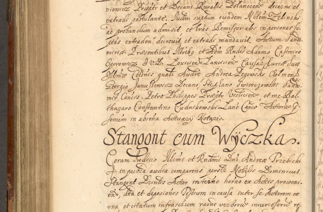 Zdjęcie nr 735 dla obiektu archiwalnego: Acta actorum, decretorum, sententiarum, erectionum, fundationum, confirmationum, instiutionum, resignationum, constitutionum, provisionum, submissionum, quietationum, substitutionum, ordinationum, ingrossationum, prostestationum R. D. Andreae Trzebicki, episcopi Cracoviensis, ducis Severiae in a. D. 1658 et  1659 acticatorum. Volumen I 
