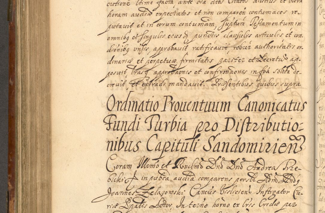 Zdjęcie nr 727 dla obiektu archiwalnego: Acta actorum, decretorum, sententiarum, erectionum, fundationum, confirmationum, instiutionum, resignationum, constitutionum, provisionum, submissionum, quietationum, substitutionum, ordinationum, ingrossationum, prostestationum R. D. Andreae Trzebicki, episcopi Cracoviensis, ducis Severiae in a. D. 1658 et  1659 acticatorum. Volumen I 