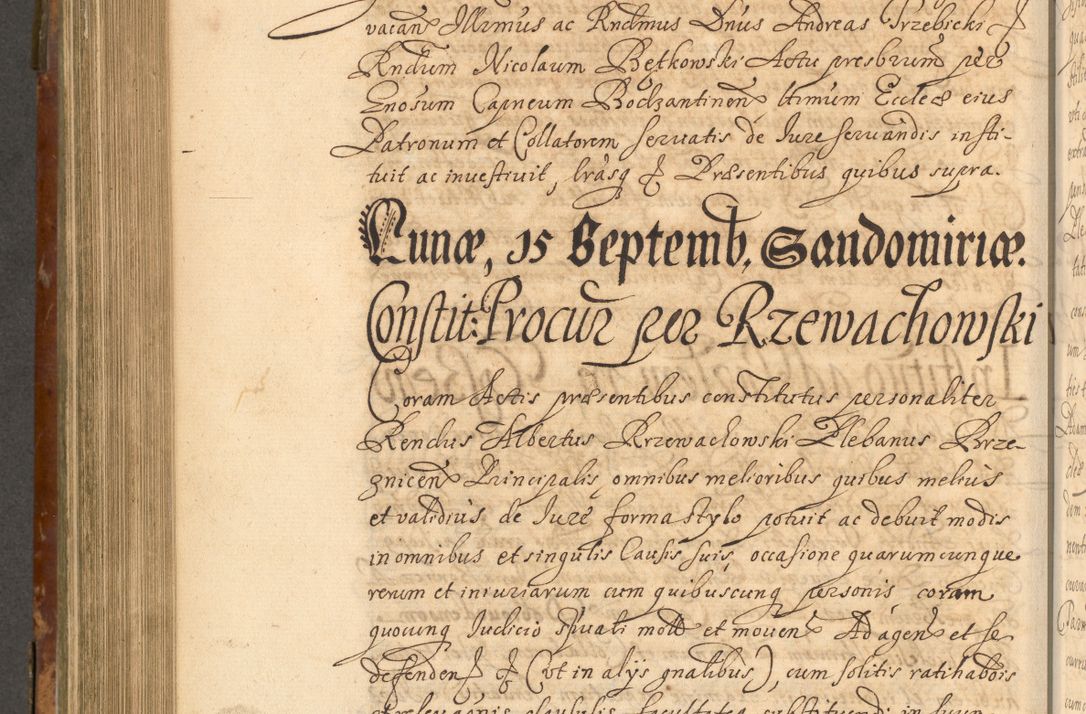 Zdjęcie nr 707 dla obiektu archiwalnego: Acta actorum, decretorum, sententiarum, erectionum, fundationum, confirmationum, instiutionum, resignationum, constitutionum, provisionum, submissionum, quietationum, substitutionum, ordinationum, ingrossationum, prostestationum R. D. Andreae Trzebicki, episcopi Cracoviensis, ducis Severiae in a. D. 1658 et  1659 acticatorum. Volumen I 