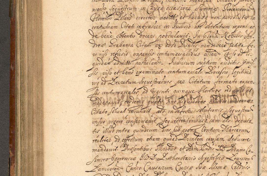 Zdjęcie nr 695 dla obiektu archiwalnego: Acta actorum, decretorum, sententiarum, erectionum, fundationum, confirmationum, instiutionum, resignationum, constitutionum, provisionum, submissionum, quietationum, substitutionum, ordinationum, ingrossationum, prostestationum R. D. Andreae Trzebicki, episcopi Cracoviensis, ducis Severiae in a. D. 1658 et  1659 acticatorum. Volumen I 