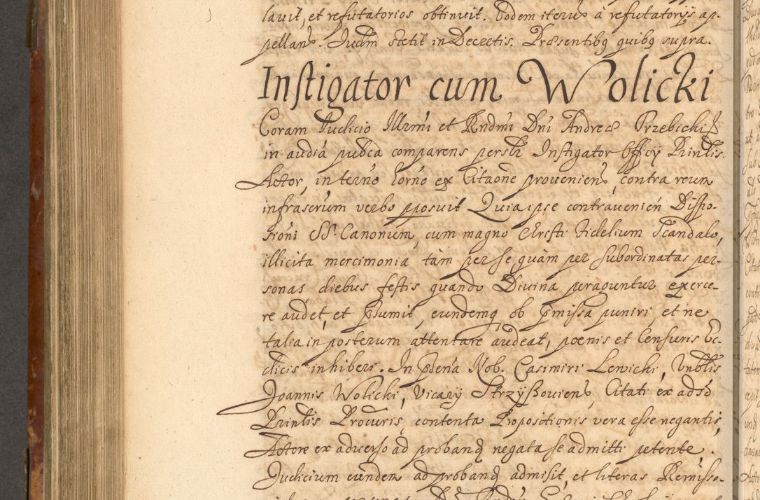 Zdjęcie nr 687 dla obiektu archiwalnego: Acta actorum, decretorum, sententiarum, erectionum, fundationum, confirmationum, instiutionum, resignationum, constitutionum, provisionum, submissionum, quietationum, substitutionum, ordinationum, ingrossationum, prostestationum R. D. Andreae Trzebicki, episcopi Cracoviensis, ducis Severiae in a. D. 1658 et  1659 acticatorum. Volumen I 