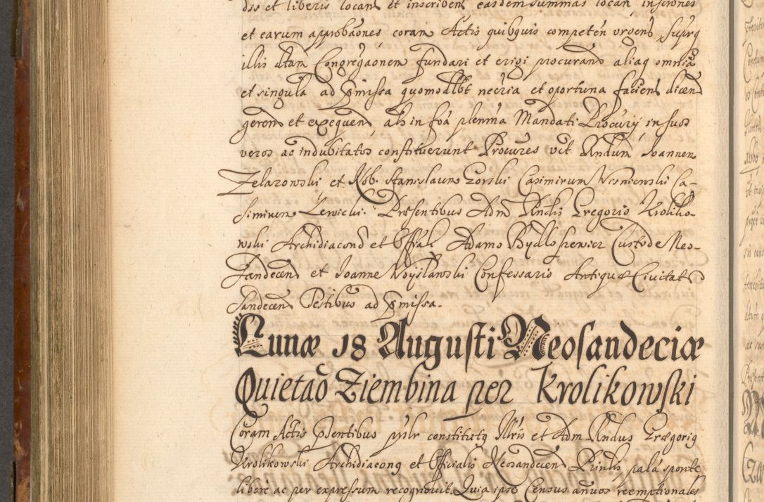 Zdjęcie nr 625 dla obiektu archiwalnego: Acta actorum, decretorum, sententiarum, erectionum, fundationum, confirmationum, instiutionum, resignationum, constitutionum, provisionum, submissionum, quietationum, substitutionum, ordinationum, ingrossationum, prostestationum R. D. Andreae Trzebicki, episcopi Cracoviensis, ducis Severiae in a. D. 1658 et  1659 acticatorum. Volumen I 