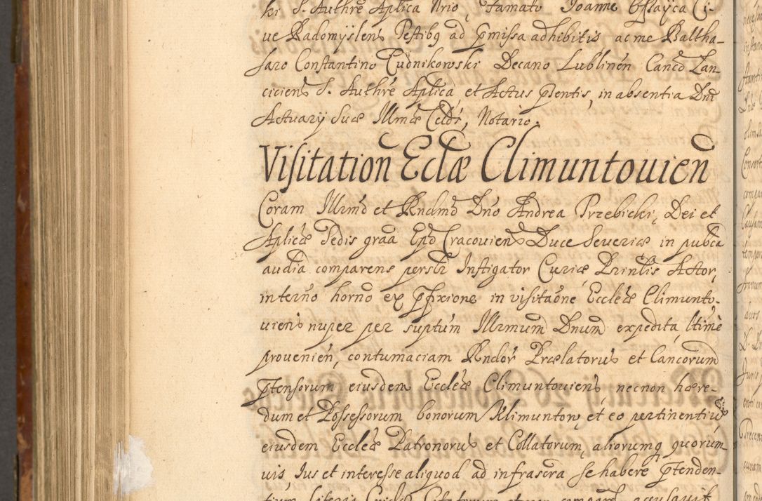 Zdjęcie nr 981 dla obiektu archiwalnego: Acta actorum, decretorum, sententiarum, erectionum, fundationum, confirmationum, instiutionum, resignationum, constitutionum, provisionum, submissionum, quietationum, substitutionum, ordinationum, ingrossationum, prostestationum R. D. Andreae Trzebicki, episcopi Cracoviensis, ducis Severiae in a. D. 1658 et  1659 acticatorum. Volumen I 