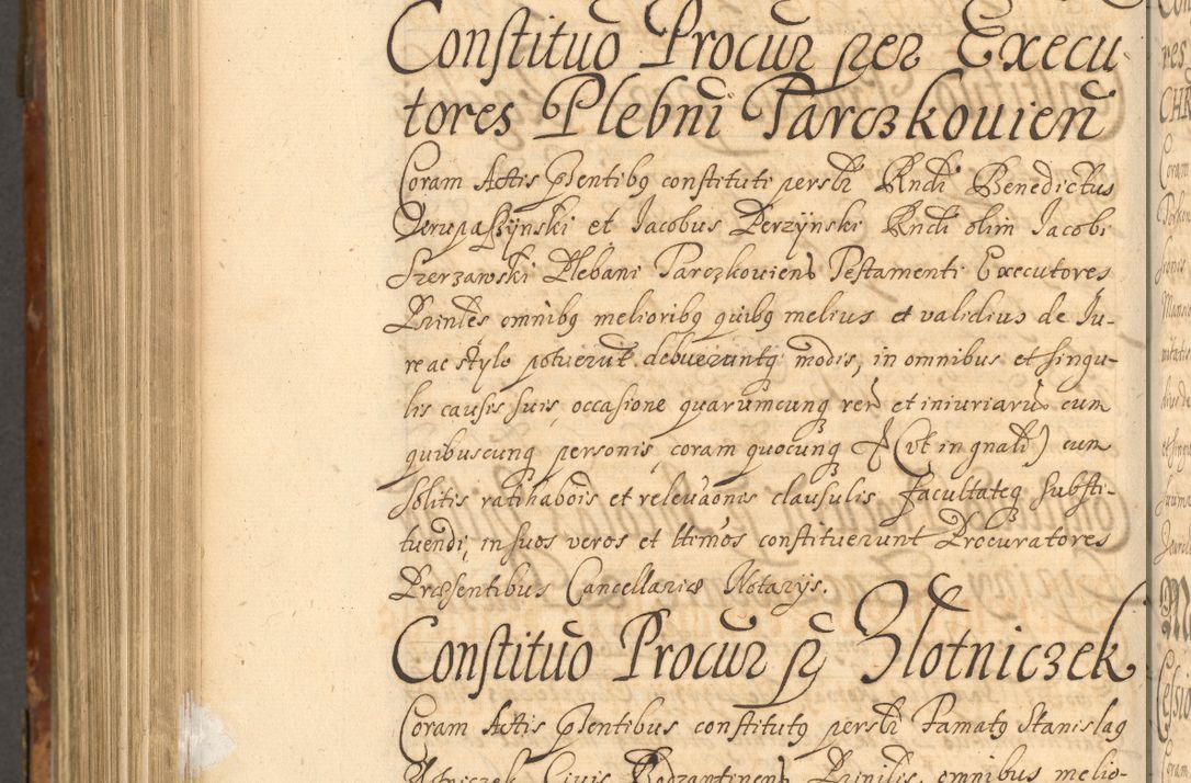 Zdjęcie nr 979 dla obiektu archiwalnego: Acta actorum, decretorum, sententiarum, erectionum, fundationum, confirmationum, instiutionum, resignationum, constitutionum, provisionum, submissionum, quietationum, substitutionum, ordinationum, ingrossationum, prostestationum R. D. Andreae Trzebicki, episcopi Cracoviensis, ducis Severiae in a. D. 1658 et  1659 acticatorum. Volumen I 