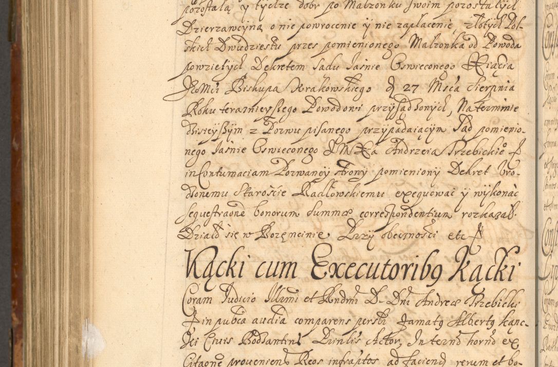 Zdjęcie nr 977 dla obiektu archiwalnego: Acta actorum, decretorum, sententiarum, erectionum, fundationum, confirmationum, instiutionum, resignationum, constitutionum, provisionum, submissionum, quietationum, substitutionum, ordinationum, ingrossationum, prostestationum R. D. Andreae Trzebicki, episcopi Cracoviensis, ducis Severiae in a. D. 1658 et  1659 acticatorum. Volumen I 