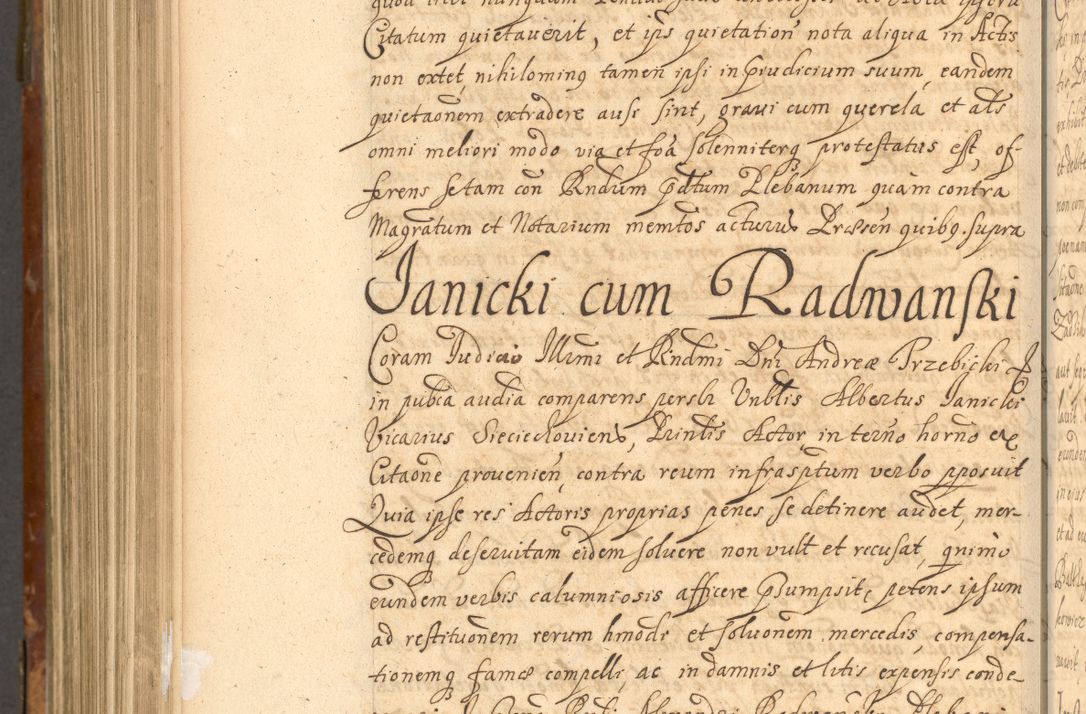 Zdjęcie nr 971 dla obiektu archiwalnego: Acta actorum, decretorum, sententiarum, erectionum, fundationum, confirmationum, instiutionum, resignationum, constitutionum, provisionum, submissionum, quietationum, substitutionum, ordinationum, ingrossationum, prostestationum R. D. Andreae Trzebicki, episcopi Cracoviensis, ducis Severiae in a. D. 1658 et  1659 acticatorum. Volumen I 