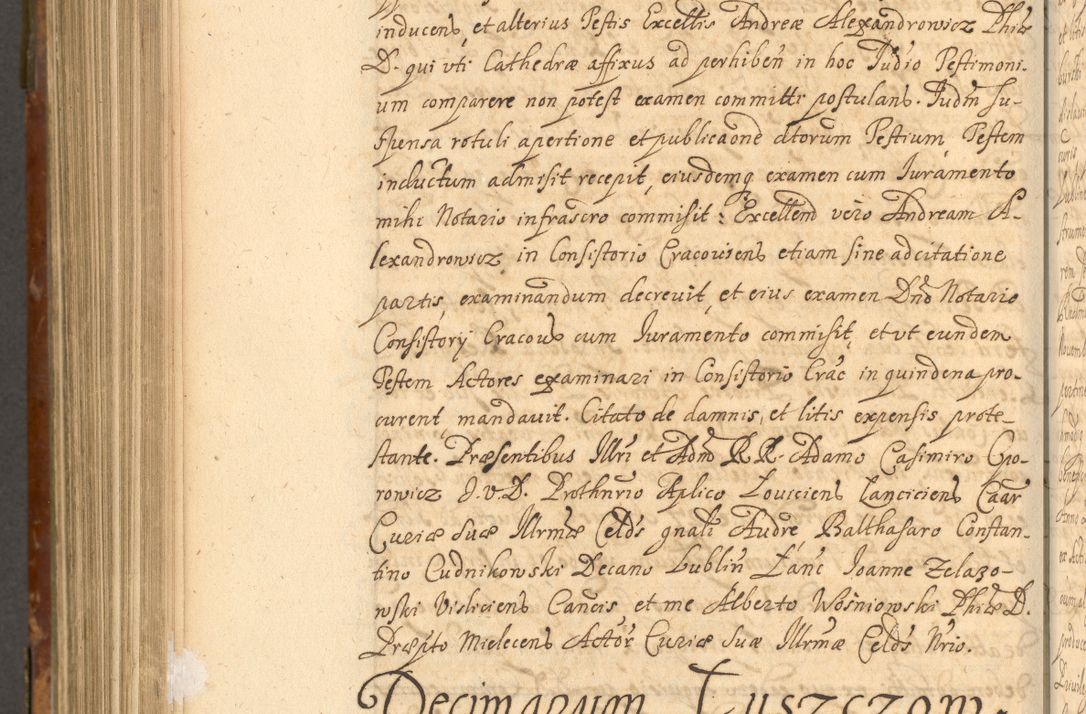 Zdjęcie nr 965 dla obiektu archiwalnego: Acta actorum, decretorum, sententiarum, erectionum, fundationum, confirmationum, instiutionum, resignationum, constitutionum, provisionum, submissionum, quietationum, substitutionum, ordinationum, ingrossationum, prostestationum R. D. Andreae Trzebicki, episcopi Cracoviensis, ducis Severiae in a. D. 1658 et  1659 acticatorum. Volumen I 