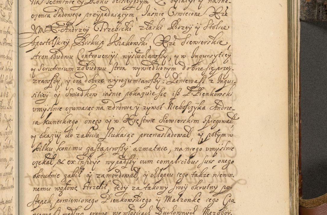 Zdjęcie nr 950 dla obiektu archiwalnego: Acta actorum, decretorum, sententiarum, erectionum, fundationum, confirmationum, instiutionum, resignationum, constitutionum, provisionum, submissionum, quietationum, substitutionum, ordinationum, ingrossationum, prostestationum R. D. Andreae Trzebicki, episcopi Cracoviensis, ducis Severiae in a. D. 1658 et  1659 acticatorum. Volumen I 
