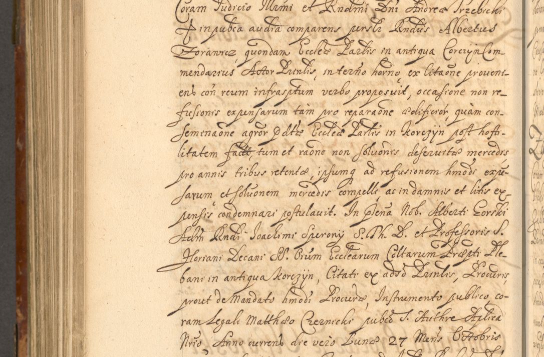 Zdjęcie nr 947 dla obiektu archiwalnego: Acta actorum, decretorum, sententiarum, erectionum, fundationum, confirmationum, instiutionum, resignationum, constitutionum, provisionum, submissionum, quietationum, substitutionum, ordinationum, ingrossationum, prostestationum R. D. Andreae Trzebicki, episcopi Cracoviensis, ducis Severiae in a. D. 1658 et  1659 acticatorum. Volumen I 