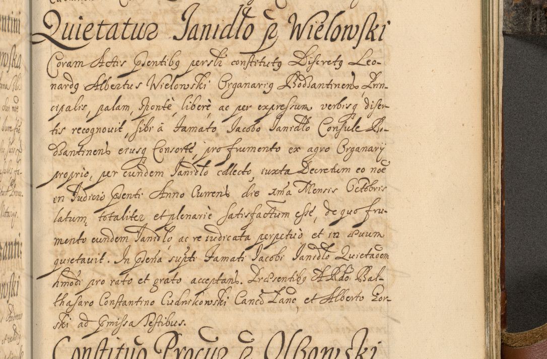 Zdjęcie nr 946 dla obiektu archiwalnego: Acta actorum, decretorum, sententiarum, erectionum, fundationum, confirmationum, instiutionum, resignationum, constitutionum, provisionum, submissionum, quietationum, substitutionum, ordinationum, ingrossationum, prostestationum R. D. Andreae Trzebicki, episcopi Cracoviensis, ducis Severiae in a. D. 1658 et  1659 acticatorum. Volumen I 