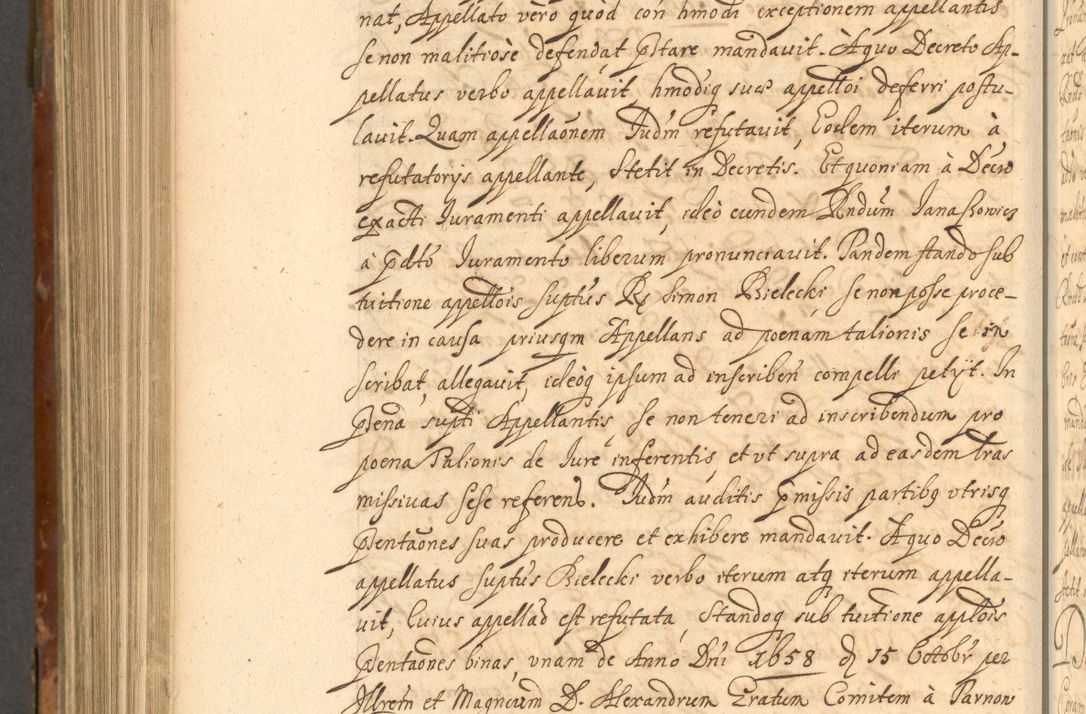 Zdjęcie nr 941 dla obiektu archiwalnego: Acta actorum, decretorum, sententiarum, erectionum, fundationum, confirmationum, instiutionum, resignationum, constitutionum, provisionum, submissionum, quietationum, substitutionum, ordinationum, ingrossationum, prostestationum R. D. Andreae Trzebicki, episcopi Cracoviensis, ducis Severiae in a. D. 1658 et  1659 acticatorum. Volumen I 