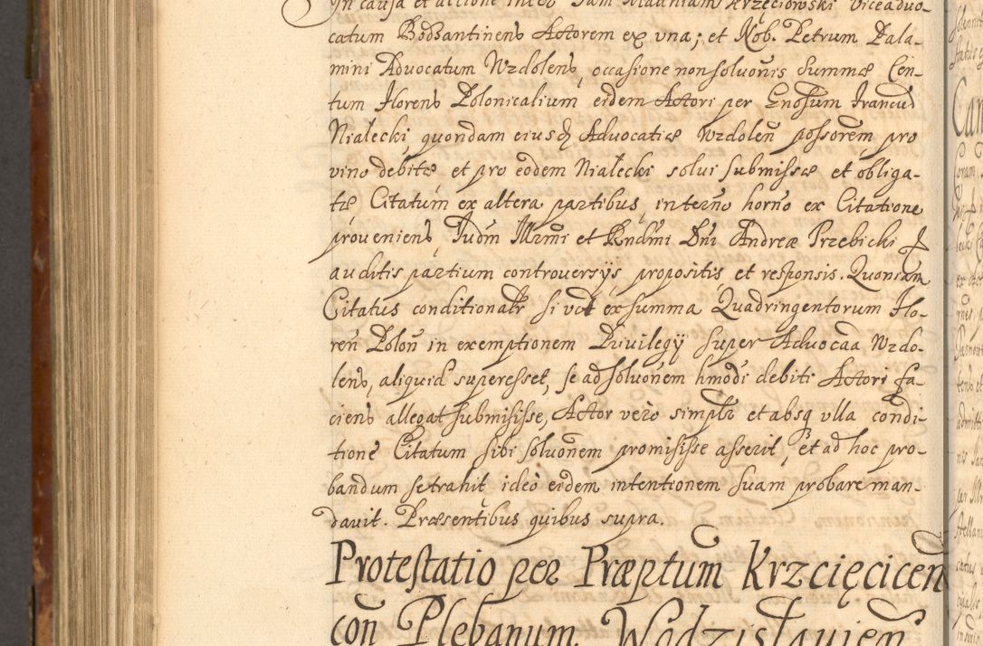 Zdjęcie nr 937 dla obiektu archiwalnego: Acta actorum, decretorum, sententiarum, erectionum, fundationum, confirmationum, instiutionum, resignationum, constitutionum, provisionum, submissionum, quietationum, substitutionum, ordinationum, ingrossationum, prostestationum R. D. Andreae Trzebicki, episcopi Cracoviensis, ducis Severiae in a. D. 1658 et  1659 acticatorum. Volumen I 