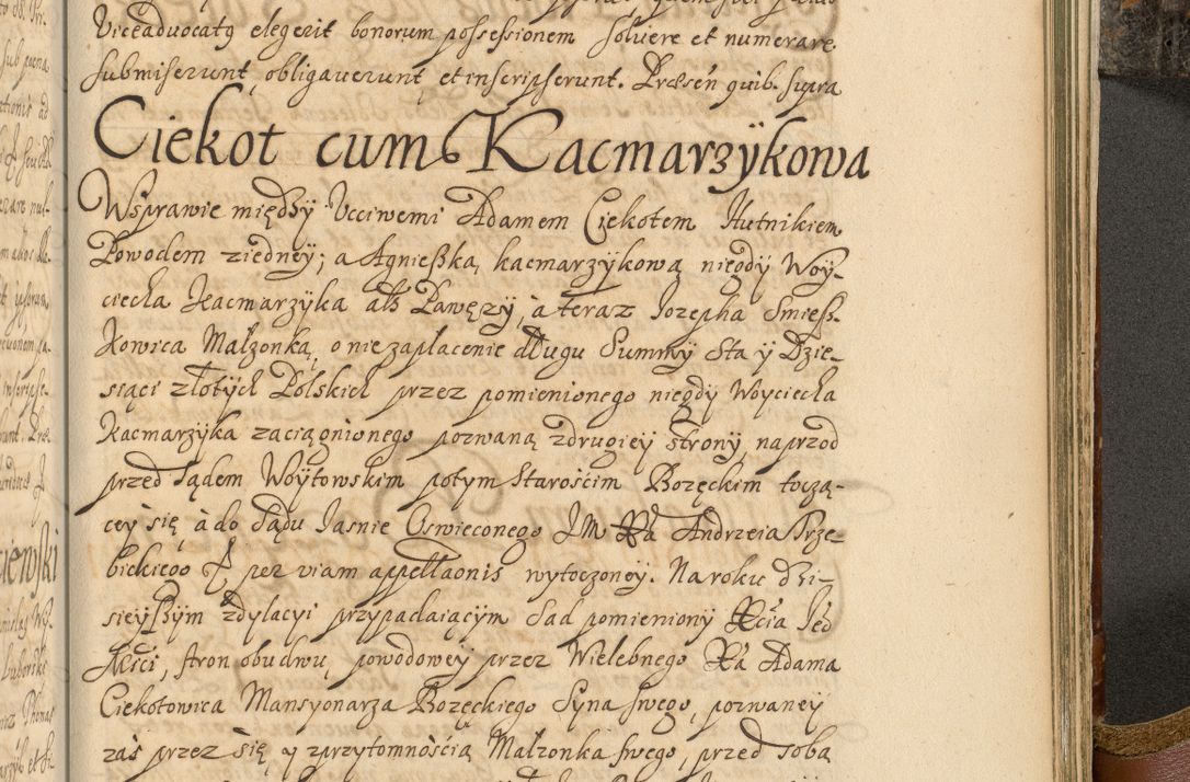 Zdjęcie nr 932 dla obiektu archiwalnego: Acta actorum, decretorum, sententiarum, erectionum, fundationum, confirmationum, instiutionum, resignationum, constitutionum, provisionum, submissionum, quietationum, substitutionum, ordinationum, ingrossationum, prostestationum R. D. Andreae Trzebicki, episcopi Cracoviensis, ducis Severiae in a. D. 1658 et  1659 acticatorum. Volumen I 