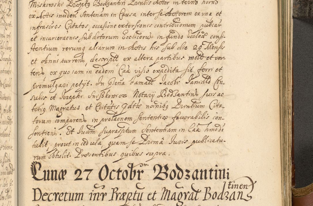 Zdjęcie nr 892 dla obiektu archiwalnego: Acta actorum, decretorum, sententiarum, erectionum, fundationum, confirmationum, instiutionum, resignationum, constitutionum, provisionum, submissionum, quietationum, substitutionum, ordinationum, ingrossationum, prostestationum R. D. Andreae Trzebicki, episcopi Cracoviensis, ducis Severiae in a. D. 1658 et  1659 acticatorum. Volumen I 
