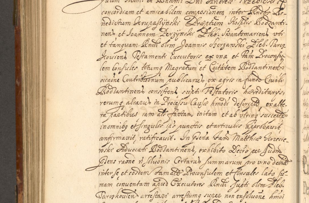 Zdjęcie nr 891 dla obiektu archiwalnego: Acta actorum, decretorum, sententiarum, erectionum, fundationum, confirmationum, instiutionum, resignationum, constitutionum, provisionum, submissionum, quietationum, substitutionum, ordinationum, ingrossationum, prostestationum R. D. Andreae Trzebicki, episcopi Cracoviensis, ducis Severiae in a. D. 1658 et  1659 acticatorum. Volumen I 