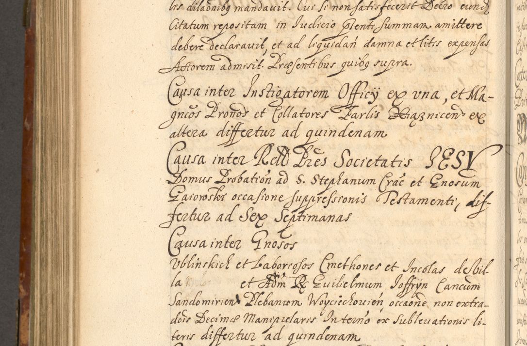 Zdjęcie nr 877 dla obiektu archiwalnego: Acta actorum, decretorum, sententiarum, erectionum, fundationum, confirmationum, instiutionum, resignationum, constitutionum, provisionum, submissionum, quietationum, substitutionum, ordinationum, ingrossationum, prostestationum R. D. Andreae Trzebicki, episcopi Cracoviensis, ducis Severiae in a. D. 1658 et  1659 acticatorum. Volumen I 