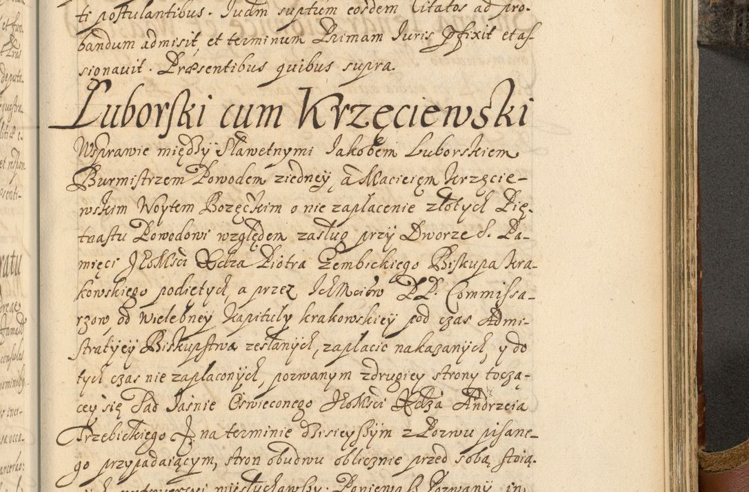 Zdjęcie nr 874 dla obiektu archiwalnego: Acta actorum, decretorum, sententiarum, erectionum, fundationum, confirmationum, instiutionum, resignationum, constitutionum, provisionum, submissionum, quietationum, substitutionum, ordinationum, ingrossationum, prostestationum R. D. Andreae Trzebicki, episcopi Cracoviensis, ducis Severiae in a. D. 1658 et  1659 acticatorum. Volumen I 