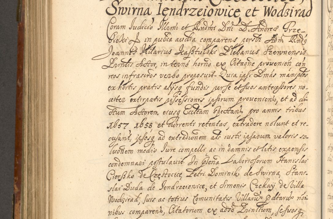 Zdjęcie nr 875 dla obiektu archiwalnego: Acta actorum, decretorum, sententiarum, erectionum, fundationum, confirmationum, instiutionum, resignationum, constitutionum, provisionum, submissionum, quietationum, substitutionum, ordinationum, ingrossationum, prostestationum R. D. Andreae Trzebicki, episcopi Cracoviensis, ducis Severiae in a. D. 1658 et  1659 acticatorum. Volumen I 