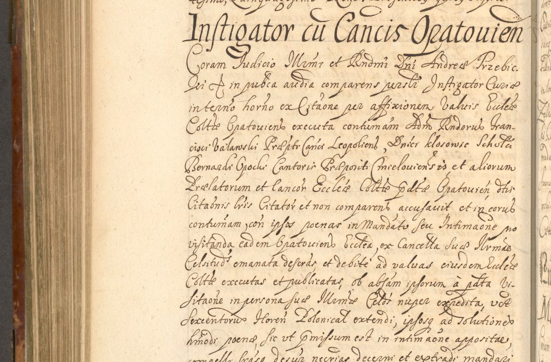 Zdjęcie nr 865 dla obiektu archiwalnego: Acta actorum, decretorum, sententiarum, erectionum, fundationum, confirmationum, instiutionum, resignationum, constitutionum, provisionum, submissionum, quietationum, substitutionum, ordinationum, ingrossationum, prostestationum R. D. Andreae Trzebicki, episcopi Cracoviensis, ducis Severiae in a. D. 1658 et  1659 acticatorum. Volumen I 
