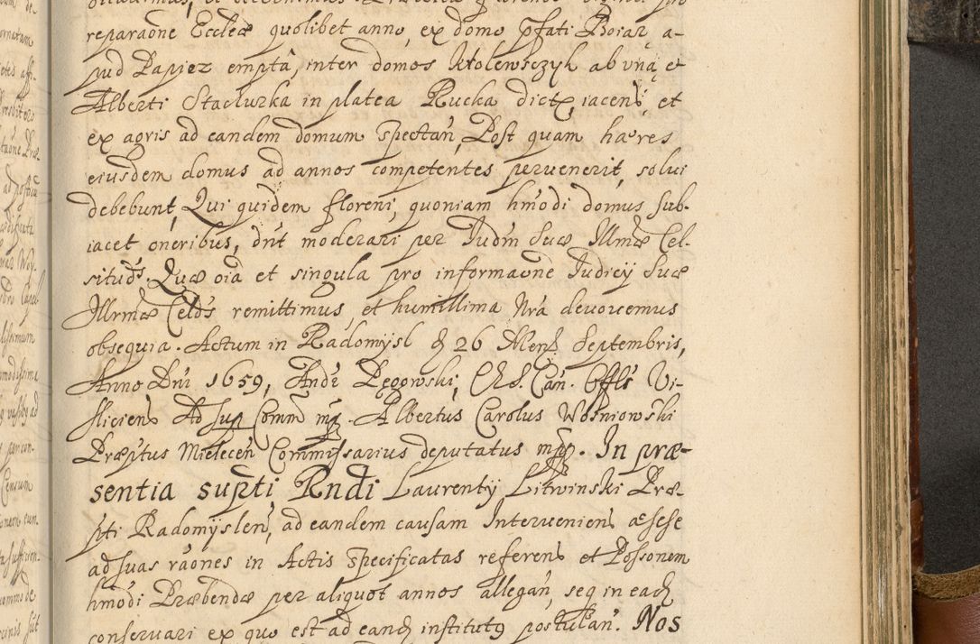 Zdjęcie nr 862 dla obiektu archiwalnego: Acta actorum, decretorum, sententiarum, erectionum, fundationum, confirmationum, instiutionum, resignationum, constitutionum, provisionum, submissionum, quietationum, substitutionum, ordinationum, ingrossationum, prostestationum R. D. Andreae Trzebicki, episcopi Cracoviensis, ducis Severiae in a. D. 1658 et  1659 acticatorum. Volumen I 