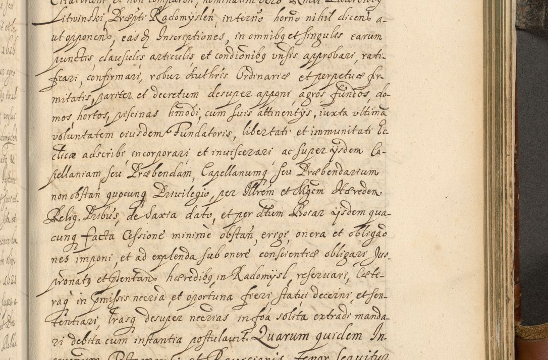Zdjęcie nr 848 dla obiektu archiwalnego: Acta actorum, decretorum, sententiarum, erectionum, fundationum, confirmationum, instiutionum, resignationum, constitutionum, provisionum, submissionum, quietationum, substitutionum, ordinationum, ingrossationum, prostestationum R. D. Andreae Trzebicki, episcopi Cracoviensis, ducis Severiae in a. D. 1658 et  1659 acticatorum. Volumen I 