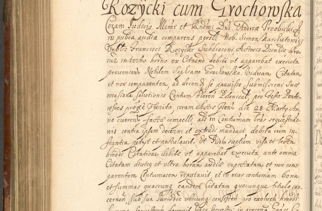 Zdjęcie nr 843 dla obiektu archiwalnego: Acta actorum, decretorum, sententiarum, erectionum, fundationum, confirmationum, instiutionum, resignationum, constitutionum, provisionum, submissionum, quietationum, substitutionum, ordinationum, ingrossationum, prostestationum R. D. Andreae Trzebicki, episcopi Cracoviensis, ducis Severiae in a. D. 1658 et  1659 acticatorum. Volumen I 