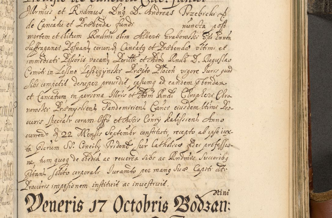 Zdjęcie nr 826 dla obiektu archiwalnego: Acta actorum, decretorum, sententiarum, erectionum, fundationum, confirmationum, instiutionum, resignationum, constitutionum, provisionum, submissionum, quietationum, substitutionum, ordinationum, ingrossationum, prostestationum R. D. Andreae Trzebicki, episcopi Cracoviensis, ducis Severiae in a. D. 1658 et  1659 acticatorum. Volumen I 