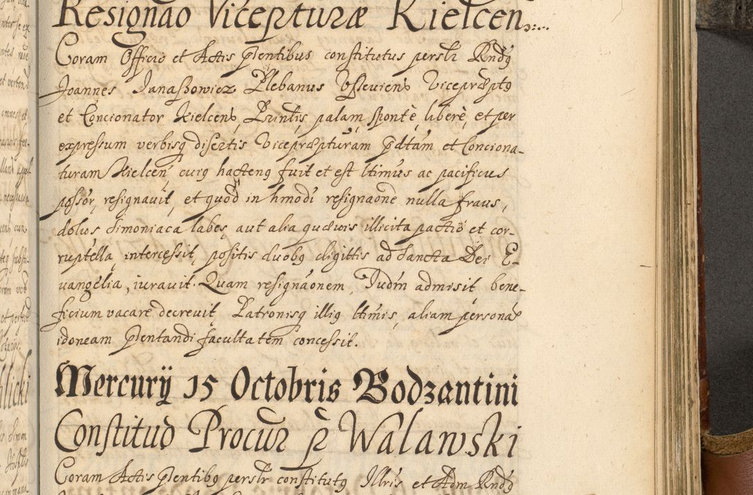 Zdjęcie nr 824 dla obiektu archiwalnego: Acta actorum, decretorum, sententiarum, erectionum, fundationum, confirmationum, instiutionum, resignationum, constitutionum, provisionum, submissionum, quietationum, substitutionum, ordinationum, ingrossationum, prostestationum R. D. Andreae Trzebicki, episcopi Cracoviensis, ducis Severiae in a. D. 1658 et  1659 acticatorum. Volumen I 