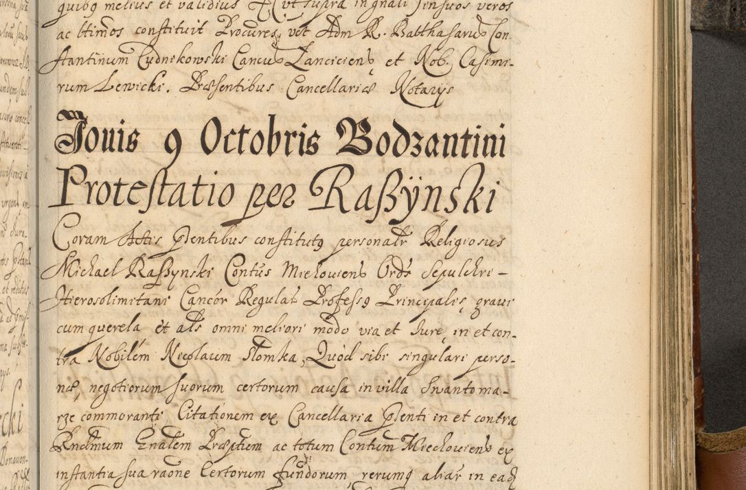 Zdjęcie nr 822 dla obiektu archiwalnego: Acta actorum, decretorum, sententiarum, erectionum, fundationum, confirmationum, instiutionum, resignationum, constitutionum, provisionum, submissionum, quietationum, substitutionum, ordinationum, ingrossationum, prostestationum R. D. Andreae Trzebicki, episcopi Cracoviensis, ducis Severiae in a. D. 1658 et  1659 acticatorum. Volumen I 