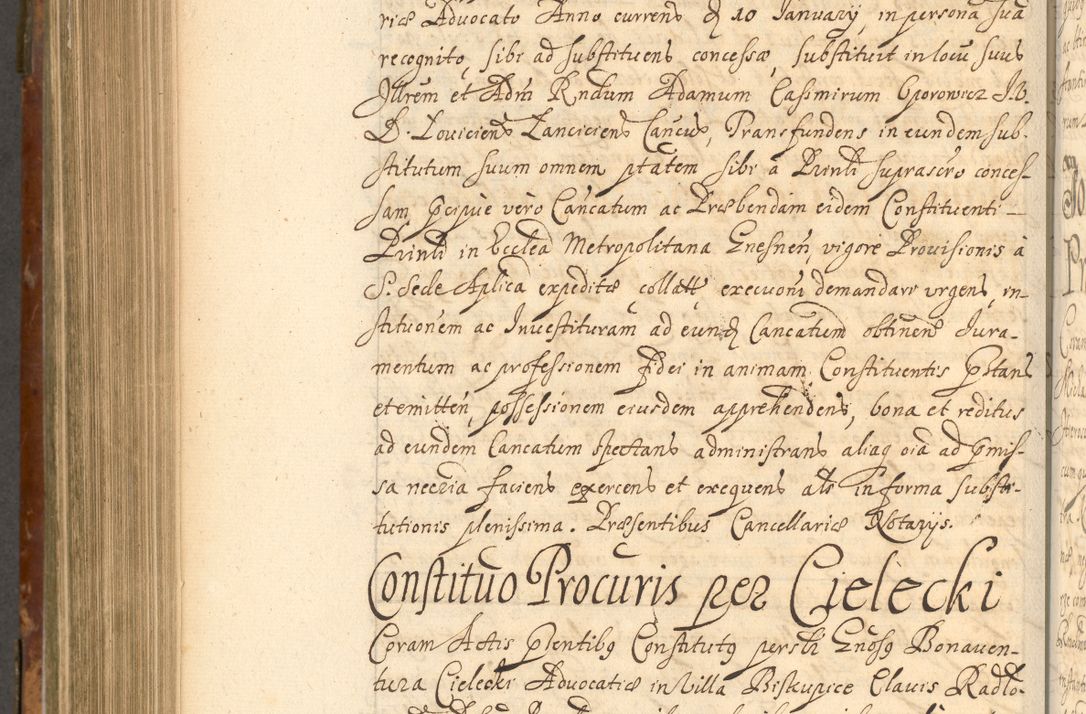 Zdjęcie nr 821 dla obiektu archiwalnego: Acta actorum, decretorum, sententiarum, erectionum, fundationum, confirmationum, instiutionum, resignationum, constitutionum, provisionum, submissionum, quietationum, substitutionum, ordinationum, ingrossationum, prostestationum R. D. Andreae Trzebicki, episcopi Cracoviensis, ducis Severiae in a. D. 1658 et  1659 acticatorum. Volumen I 