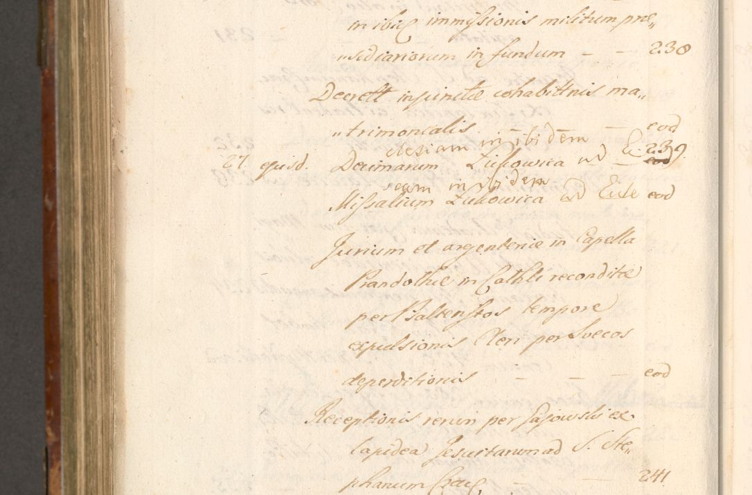 Zdjęcie nr 1131 dla obiektu archiwalnego: Acta actorum, decretorum, sententiarum, erectionum, fundationum, confirmationum, instiutionum, resignationum, constitutionum, provisionum, submissionum, quietationum, substitutionum, ordinationum, ingrossationum, prostestationum R. D. Andreae Trzebicki, episcopi Cracoviensis, ducis Severiae in a. D. 1658 et  1659 acticatorum. Volumen I 