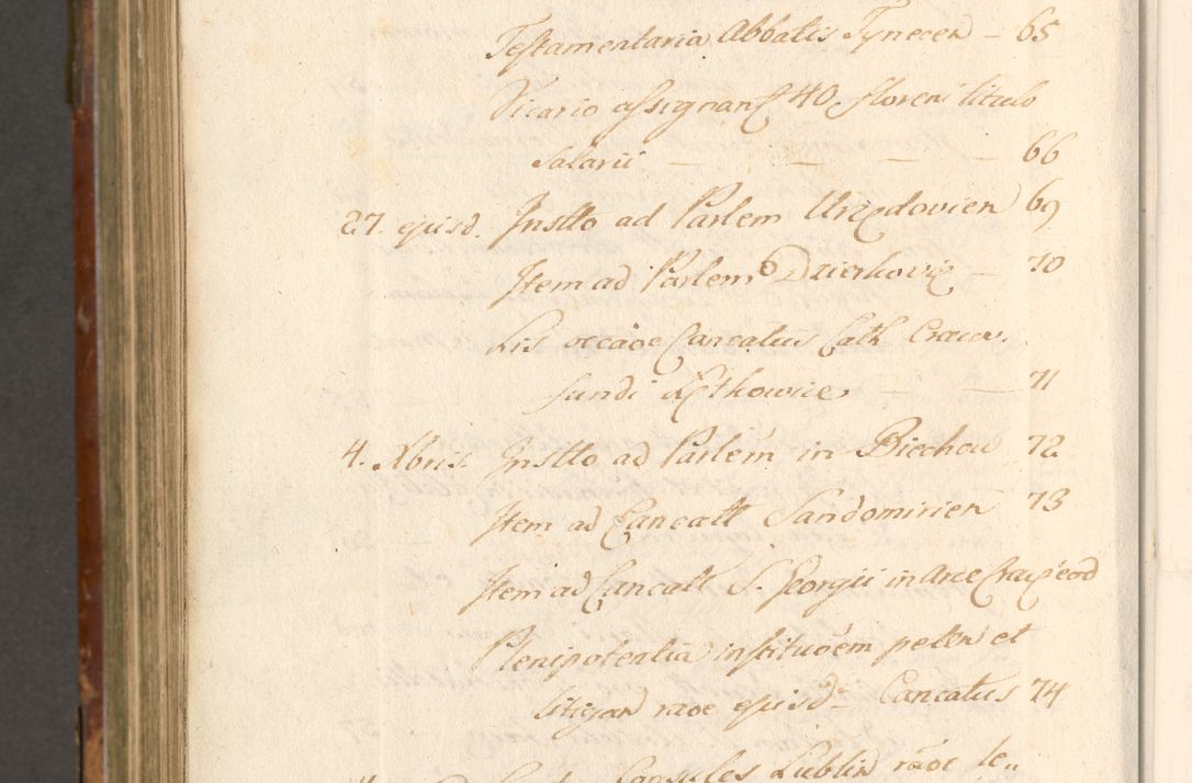 Zdjęcie nr 1119 dla obiektu archiwalnego: Acta actorum, decretorum, sententiarum, erectionum, fundationum, confirmationum, instiutionum, resignationum, constitutionum, provisionum, submissionum, quietationum, substitutionum, ordinationum, ingrossationum, prostestationum R. D. Andreae Trzebicki, episcopi Cracoviensis, ducis Severiae in a. D. 1658 et  1659 acticatorum. Volumen I 
