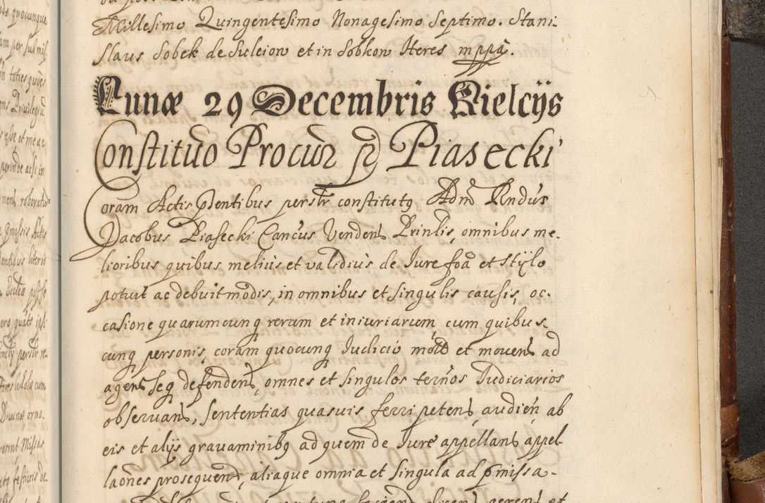 Zdjęcie nr 1110 dla obiektu archiwalnego: Acta actorum, decretorum, sententiarum, erectionum, fundationum, confirmationum, instiutionum, resignationum, constitutionum, provisionum, submissionum, quietationum, substitutionum, ordinationum, ingrossationum, prostestationum R. D. Andreae Trzebicki, episcopi Cracoviensis, ducis Severiae in a. D. 1658 et  1659 acticatorum. Volumen I 