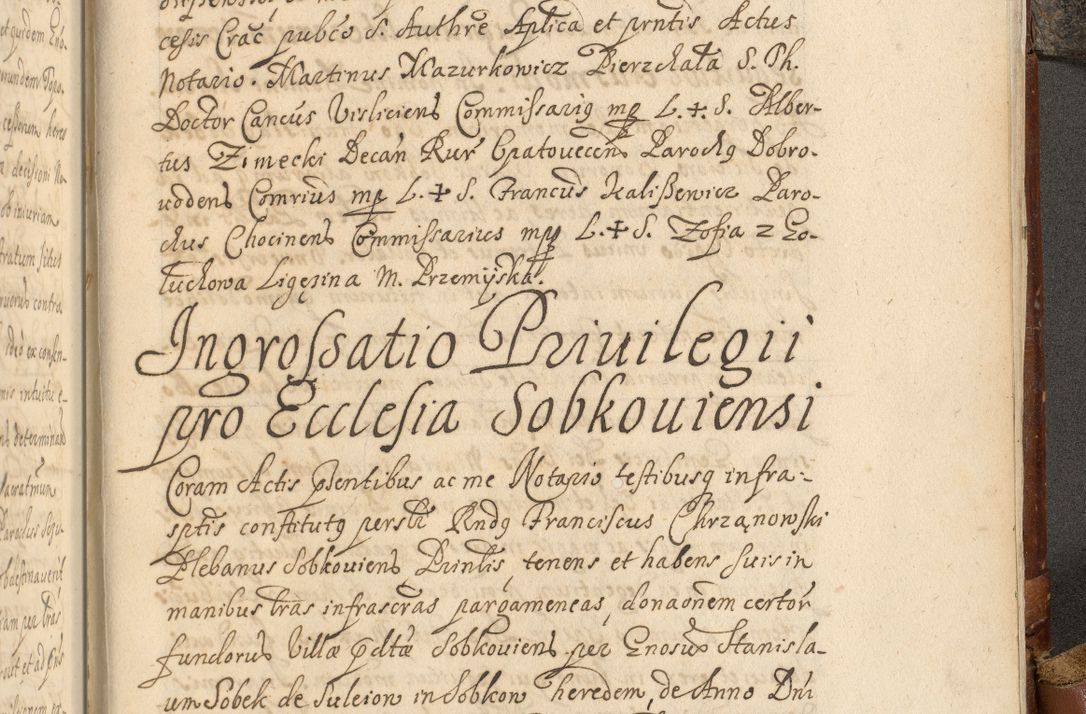Zdjęcie nr 1106 dla obiektu archiwalnego: Acta actorum, decretorum, sententiarum, erectionum, fundationum, confirmationum, instiutionum, resignationum, constitutionum, provisionum, submissionum, quietationum, substitutionum, ordinationum, ingrossationum, prostestationum R. D. Andreae Trzebicki, episcopi Cracoviensis, ducis Severiae in a. D. 1658 et  1659 acticatorum. Volumen I 