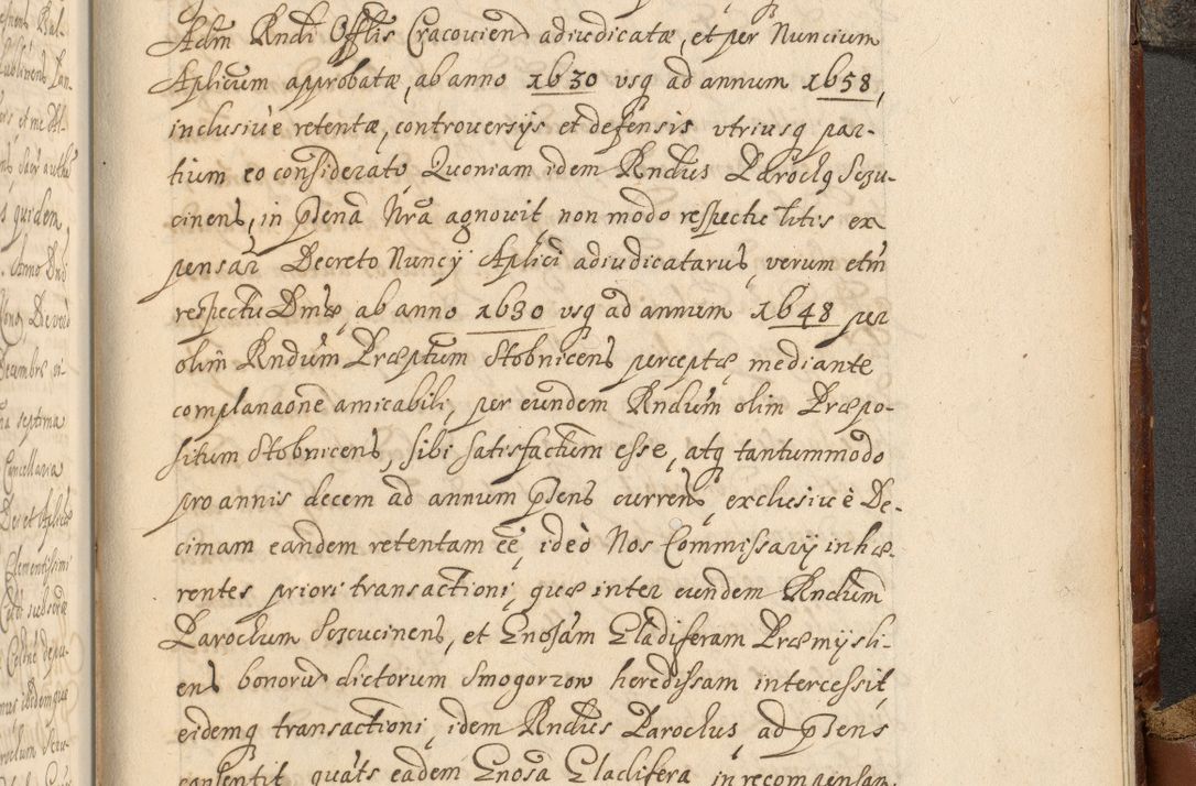 Zdjęcie nr 1102 dla obiektu archiwalnego: Acta actorum, decretorum, sententiarum, erectionum, fundationum, confirmationum, instiutionum, resignationum, constitutionum, provisionum, submissionum, quietationum, substitutionum, ordinationum, ingrossationum, prostestationum R. D. Andreae Trzebicki, episcopi Cracoviensis, ducis Severiae in a. D. 1658 et  1659 acticatorum. Volumen I 