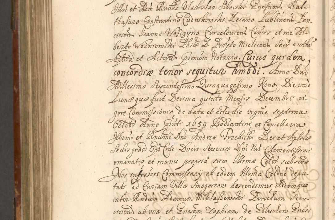 Zdjęcie nr 1101 dla obiektu archiwalnego: Acta actorum, decretorum, sententiarum, erectionum, fundationum, confirmationum, instiutionum, resignationum, constitutionum, provisionum, submissionum, quietationum, substitutionum, ordinationum, ingrossationum, prostestationum R. D. Andreae Trzebicki, episcopi Cracoviensis, ducis Severiae in a. D. 1658 et  1659 acticatorum. Volumen I 