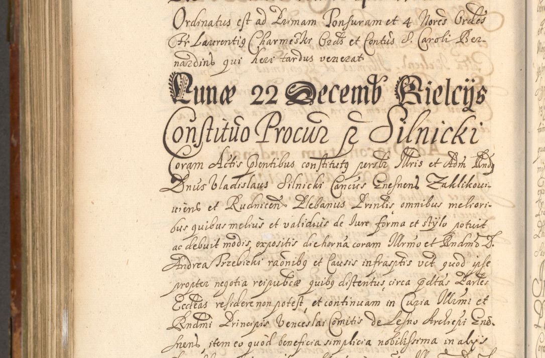 Zdjęcie nr 1099 dla obiektu archiwalnego: Acta actorum, decretorum, sententiarum, erectionum, fundationum, confirmationum, instiutionum, resignationum, constitutionum, provisionum, submissionum, quietationum, substitutionum, ordinationum, ingrossationum, prostestationum R. D. Andreae Trzebicki, episcopi Cracoviensis, ducis Severiae in a. D. 1658 et  1659 acticatorum. Volumen I 