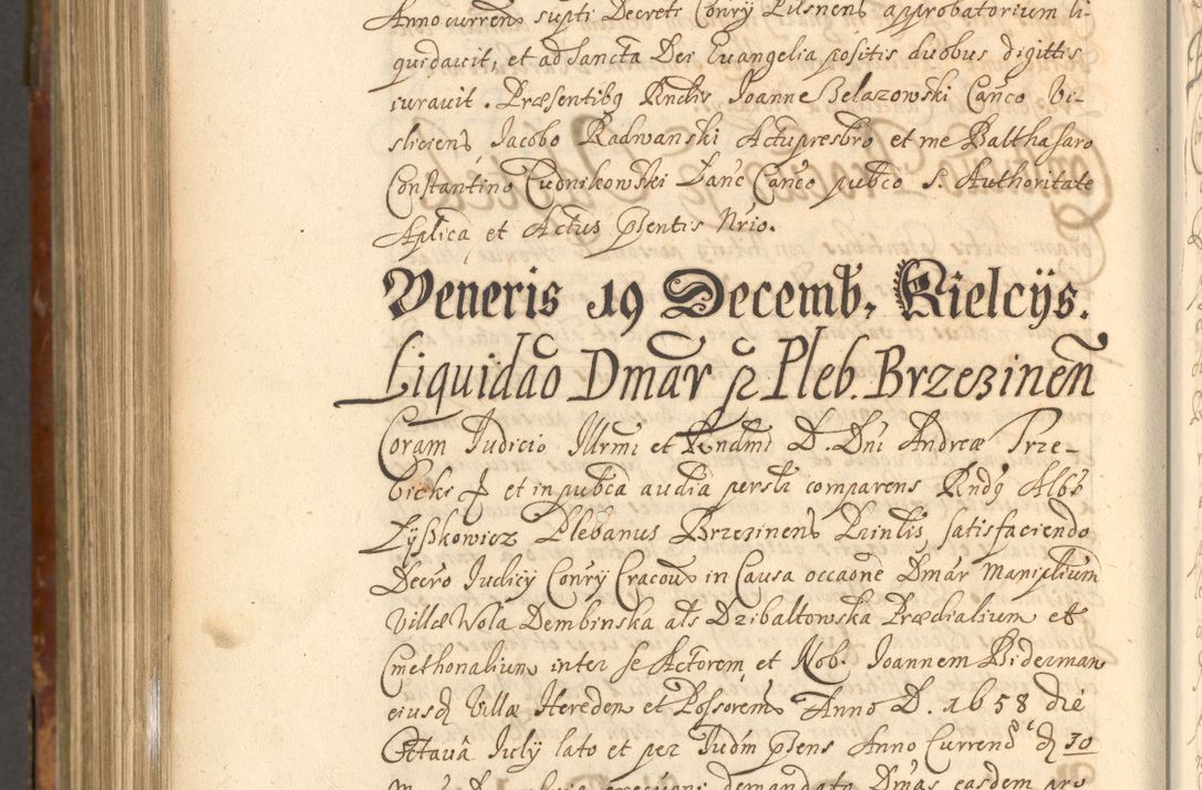Zdjęcie nr 1093 dla obiektu archiwalnego: Acta actorum, decretorum, sententiarum, erectionum, fundationum, confirmationum, instiutionum, resignationum, constitutionum, provisionum, submissionum, quietationum, substitutionum, ordinationum, ingrossationum, prostestationum R. D. Andreae Trzebicki, episcopi Cracoviensis, ducis Severiae in a. D. 1658 et  1659 acticatorum. Volumen I 