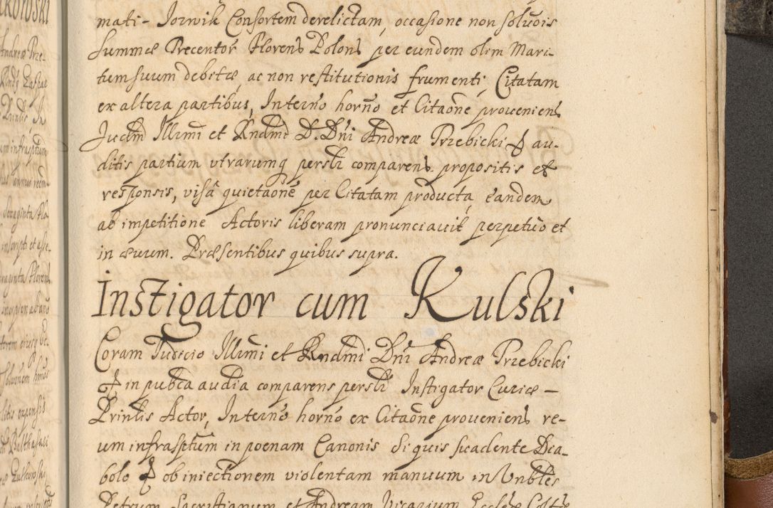 Zdjęcie nr 1082 dla obiektu archiwalnego: Acta actorum, decretorum, sententiarum, erectionum, fundationum, confirmationum, instiutionum, resignationum, constitutionum, provisionum, submissionum, quietationum, substitutionum, ordinationum, ingrossationum, prostestationum R. D. Andreae Trzebicki, episcopi Cracoviensis, ducis Severiae in a. D. 1658 et  1659 acticatorum. Volumen I 